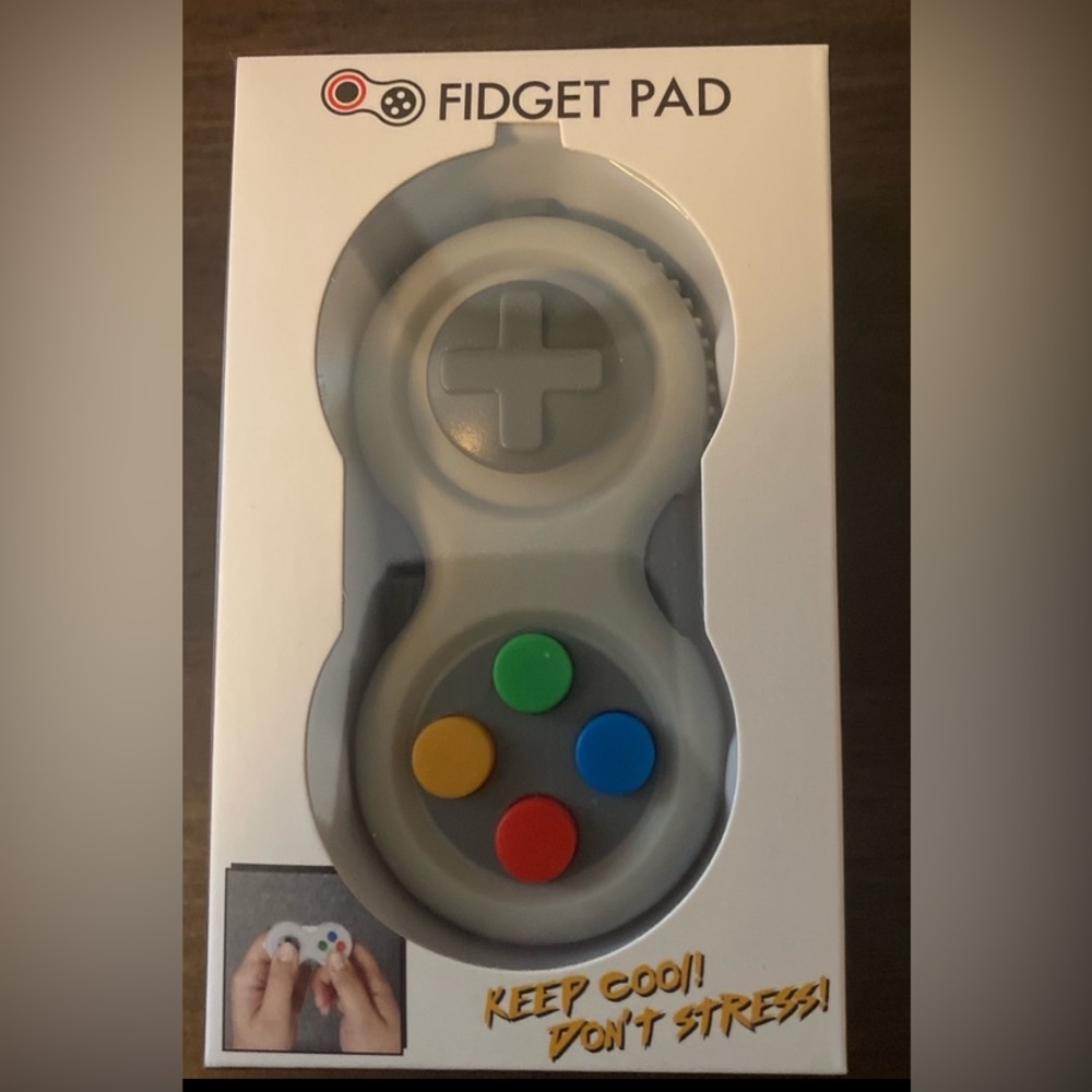 Gray Fidget Pad with Multicolor Buttons new in box